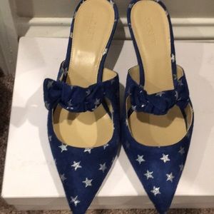 J. Crew star suede slide heels
